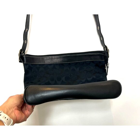 Coach Legacy Slim Duffle Signature Monogram Black Canvas Adjustable Shoulder Bag - Picture 8 of 10